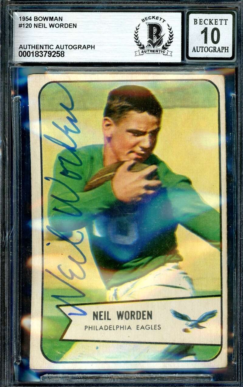 Neil Worden Gem Mint 10 Beckett BAS Signed 1954 Bowman Autograph