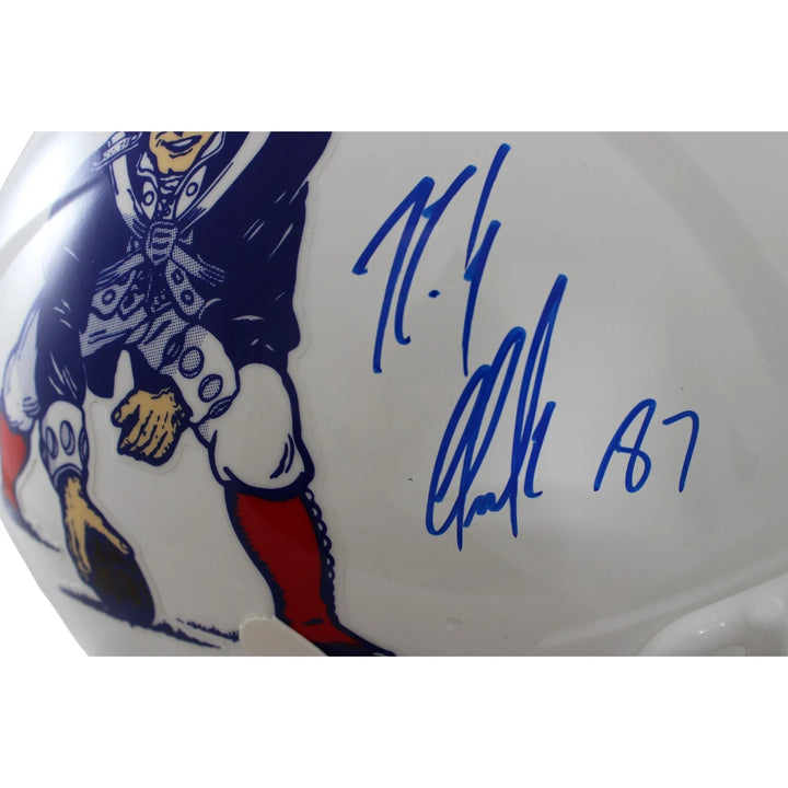 Rob Gronkowski Autographed New England Patriots Pro Helmet TB Beckett WIT 58326