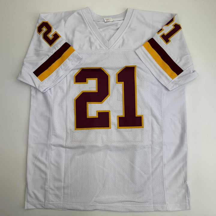 Facsimile Autographed Sean Taylor Washington White Reprint Jersey Size Men's XL