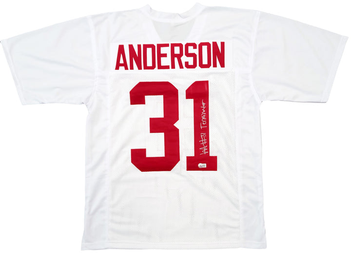 Alabama Crimson Tide Will Anderson Auto Signed White Jersey "Terminator" Beckett