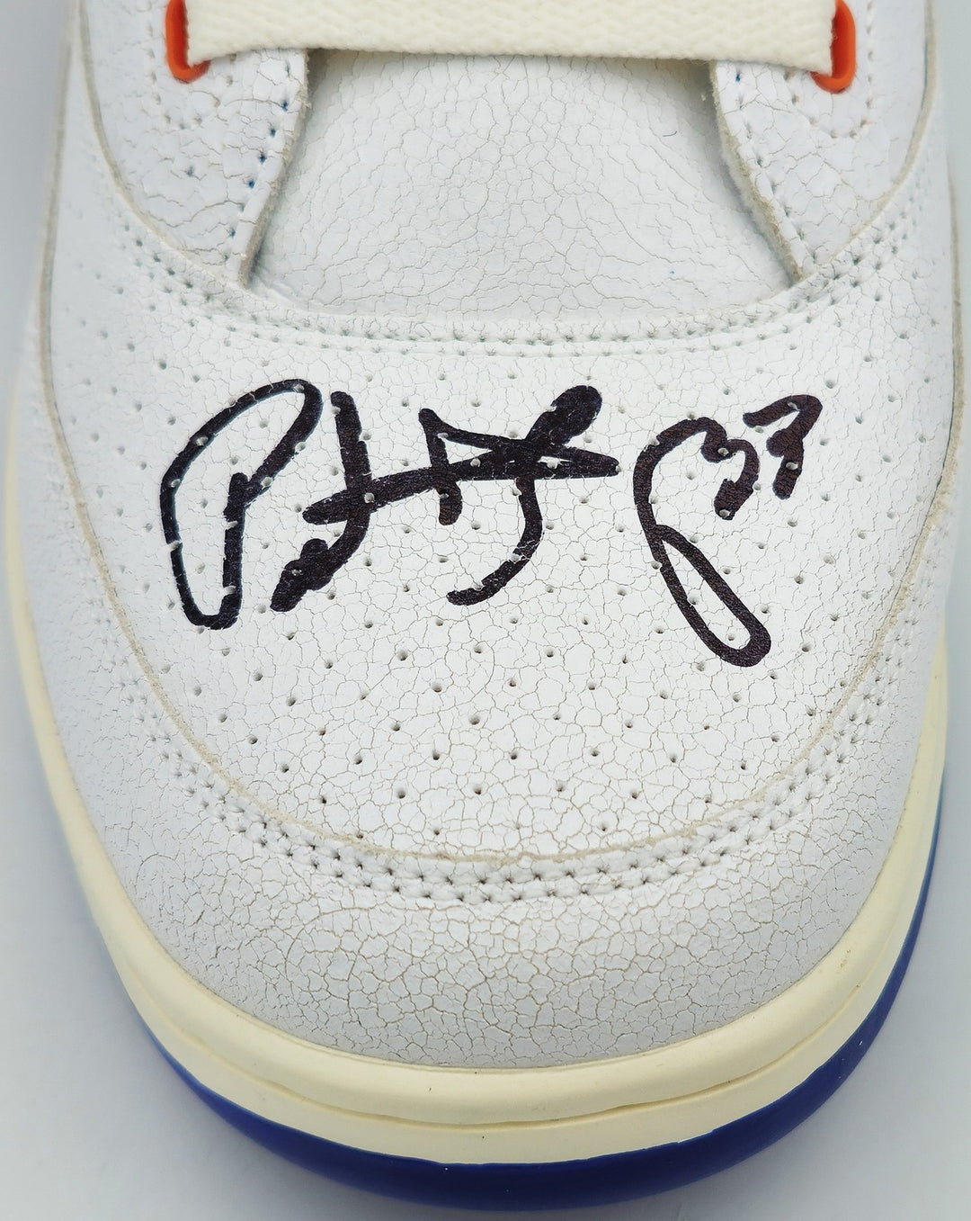 Patrick Ewing Auto White Athletics 33 HI Vintage Shoe Knicks Size 13 BAS