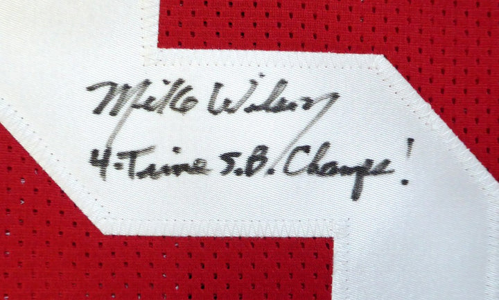 San Francisco 49ers Mike Wilson Signed Red Jersey "4X SB Champs!" PSA/DNA