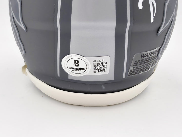 Jim Kelly Thurman Thomas Andre Reed Auto Bills Slate Gray Speed Mini Helmet BAS