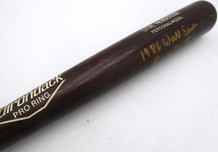 Dave Henderson Auto Adirondack Model RJ288 Bat Red Sox "1986 WS" Beckett