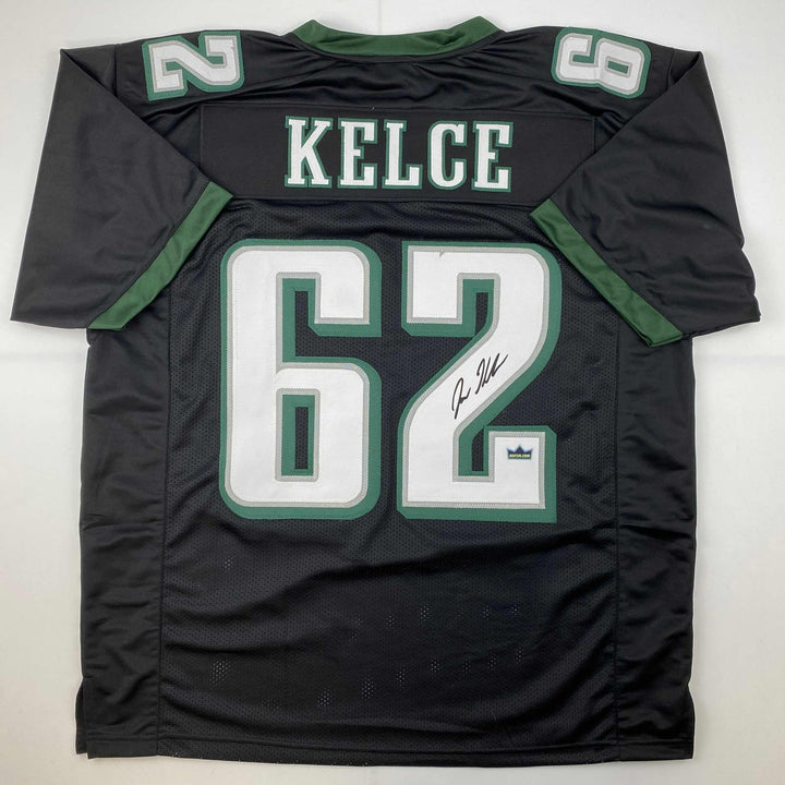 Facsimile Autographed Jason Kelce Philadelphia Black Reprint Jersey Size Mens XL