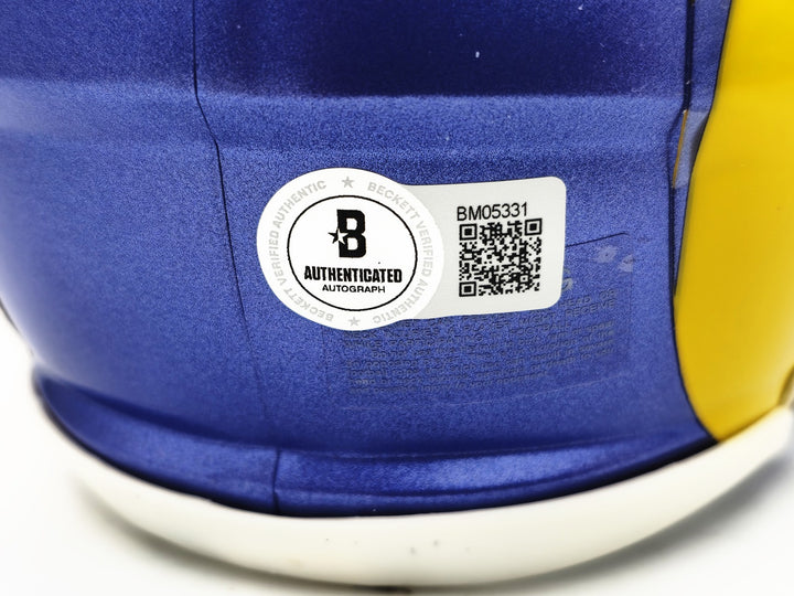 Kyren Williams Signed Los Angeles Rams Blue Speed Mini Helmet Beckett Witness
