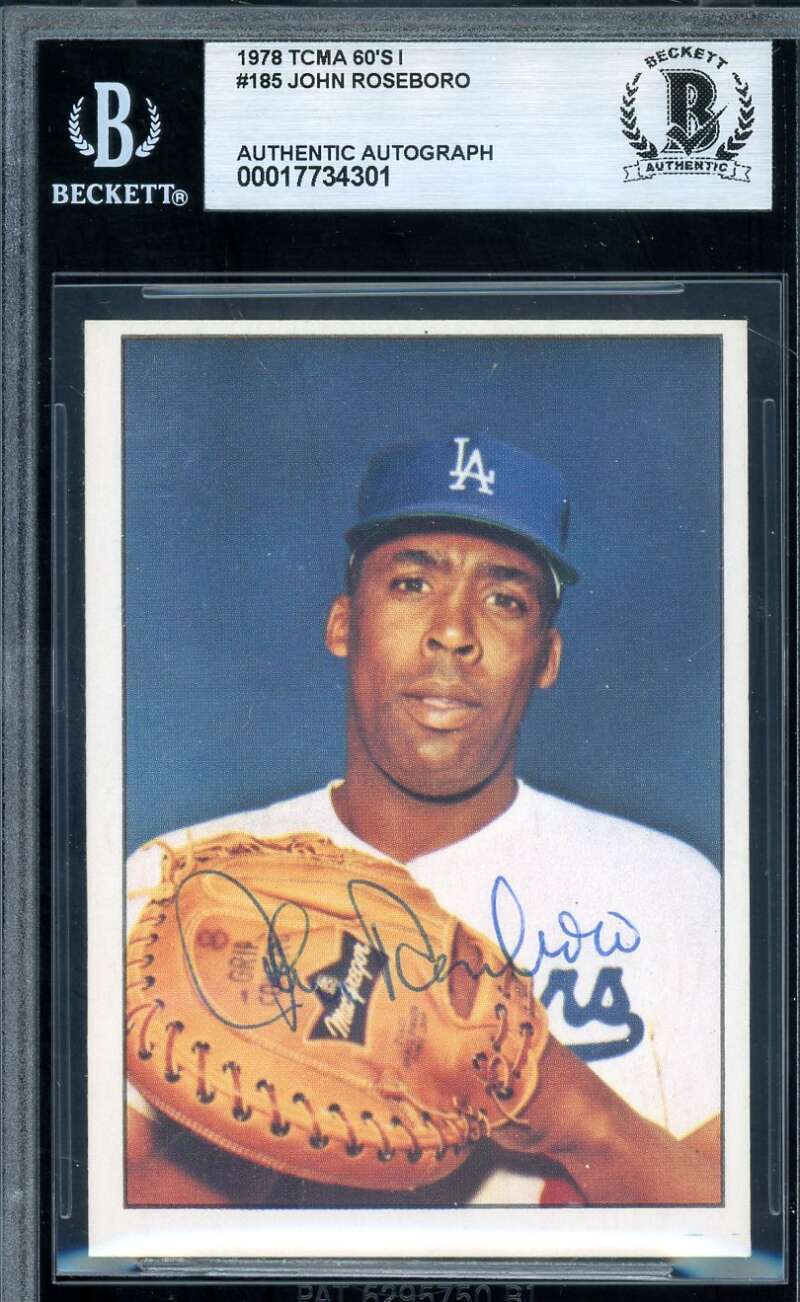 John Roseboro Beckett BAS Signed 1978 TCMA The 60s Dodgers Autograph