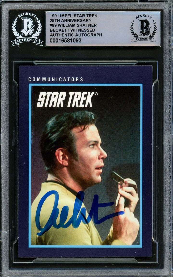 William Shatner Signed 1991 Impel 25th Anniversary Card 89 Star Trek Beckett