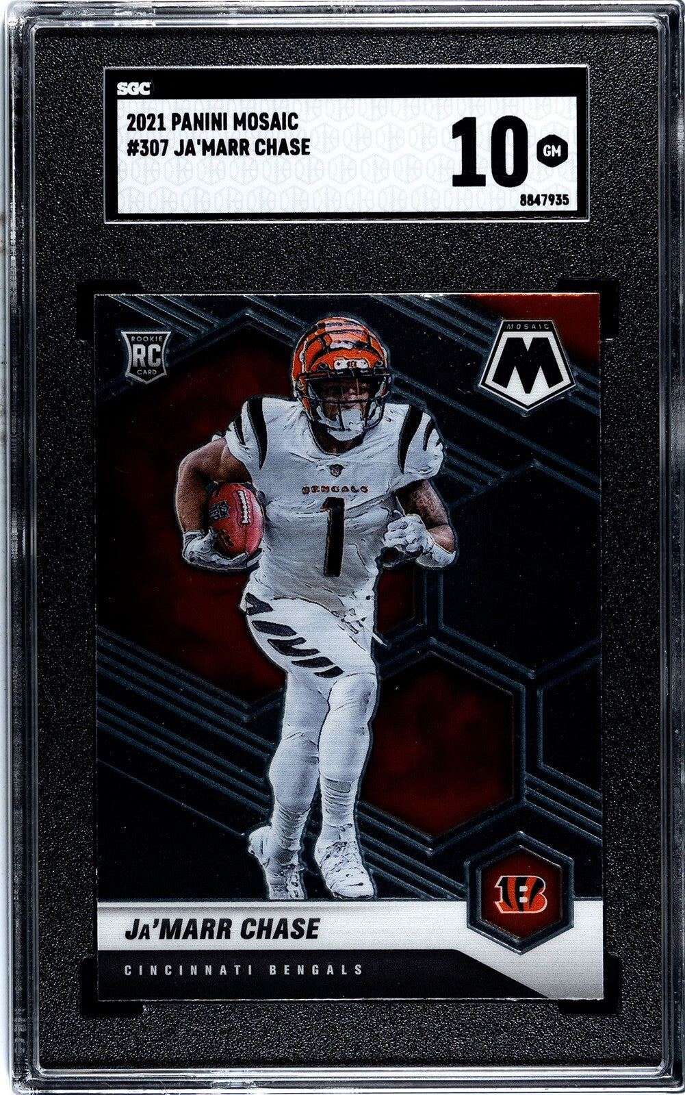 Ja'Marr Chase 2021 Panini Mosaic Rookie Card (RC) #307- SGC Graded 10 Gem Mint
