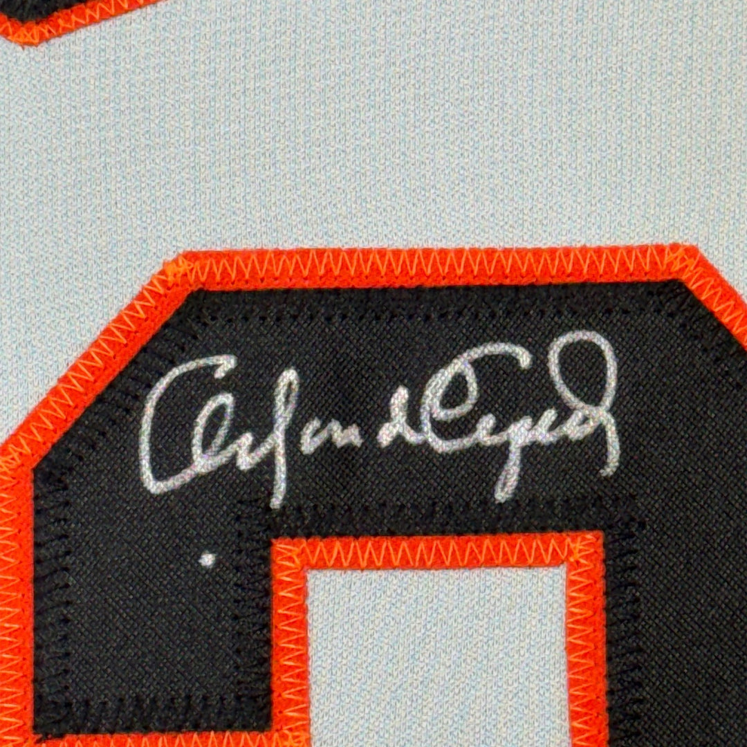 FRAMED Signed ORLANDO CEPEDA 35x39 San Francisco Grey Jersey JSA COA