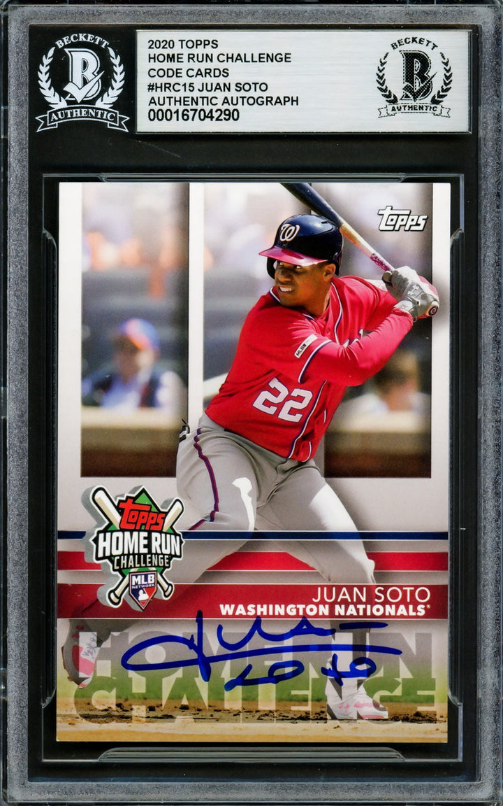 Juan Soto Signed 2020 Topps Home Run Challenge Card HRC15 Mets Beckett #16704290