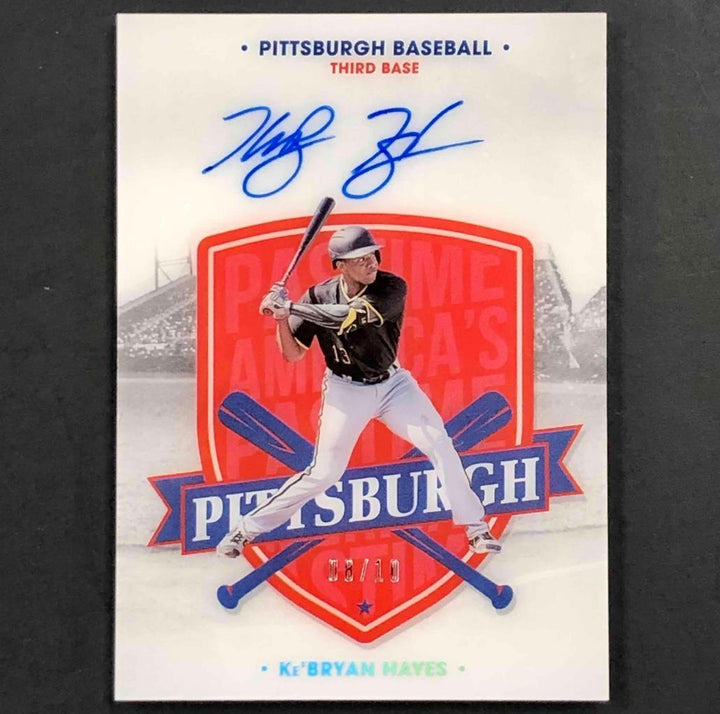 2021 Panini Chronicles America's Pastime RC Ke'Bryan Hayes auto rookie card /10