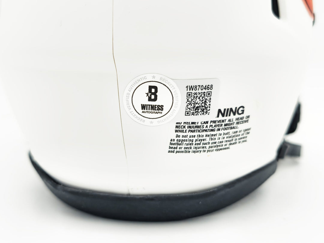 Richard Dent Auto Bears Lunar Eclipse White Speed Mini Helmet HOF 11 Beckett Wit