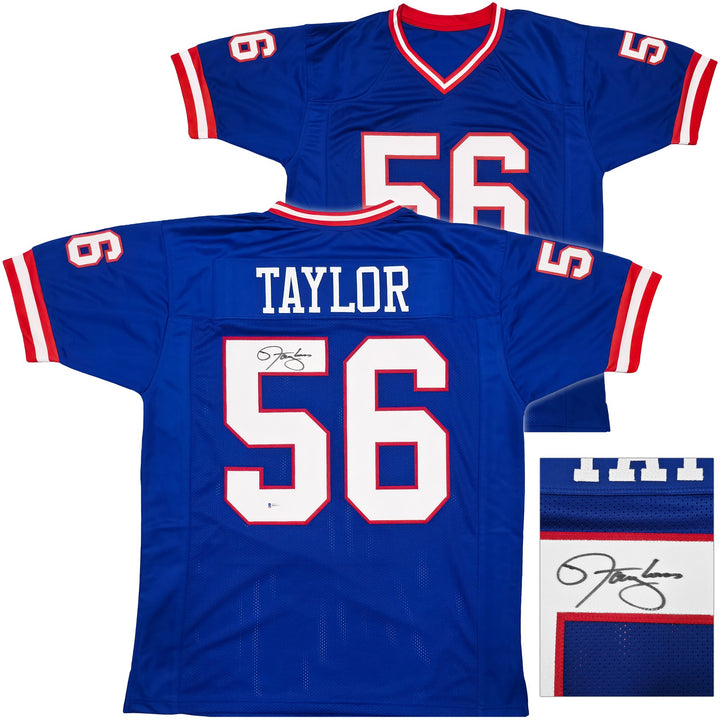 New York Giants Lawrence Taylor Signed Blue Jersey Beckett BAS