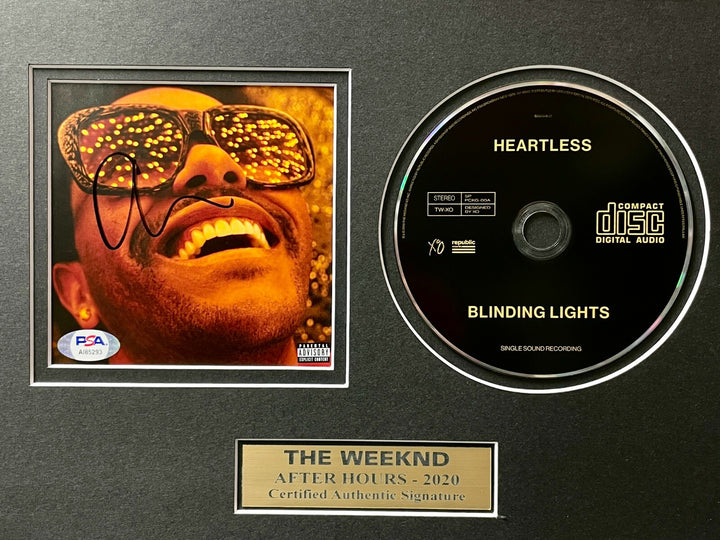 The Weeknd Signed Blinding Lights CD Album Framed Collage PSA/DNA COA Autograph