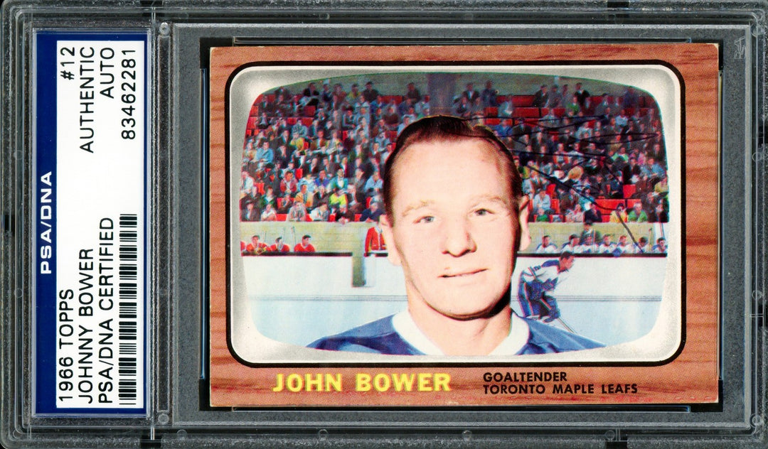 Johnny Bower Signed 1966 Topps Card 12 Toronto Maple Leafs PSA/DNA #83462281