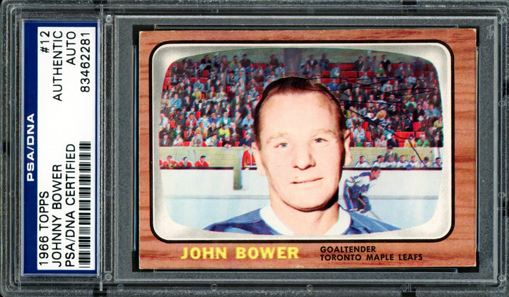 Johnny Bower Signed 1966 Topps Card 12 Toronto Maple Leafs PSA/DNA #83462281