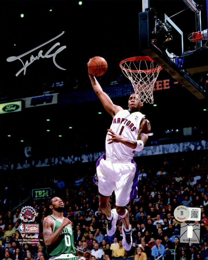 Tracy McGrady Signed 8x10 Photo Toronto Raptors Dunk Beckett BAS Witness
