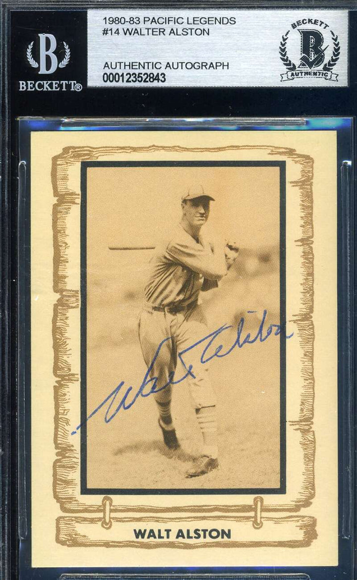 Walter Alston BAS Beckett Coa Autograph 1980 Cramer Pacific Signed