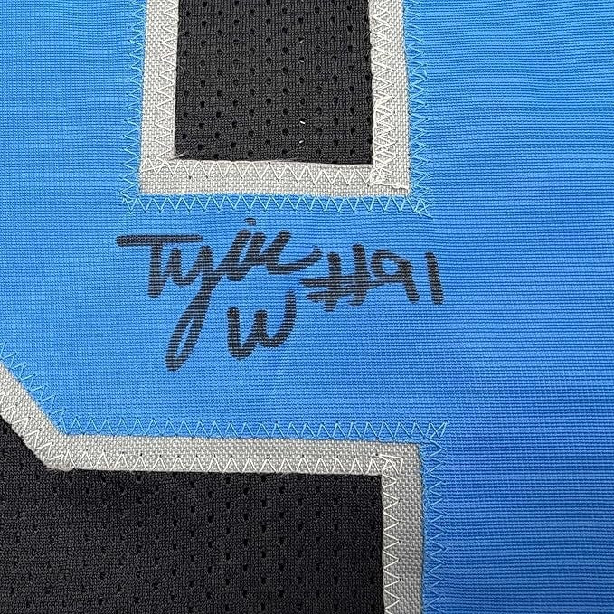 Framed Signed Tyleik Williams 35x39 Detroit Black Jersey Beckett COA