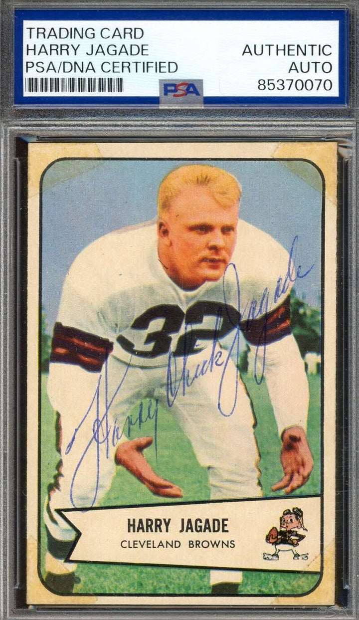 Harry Jagade PSA DNA Signed 1954 Bowman Rare Key Card D.68 Autograph