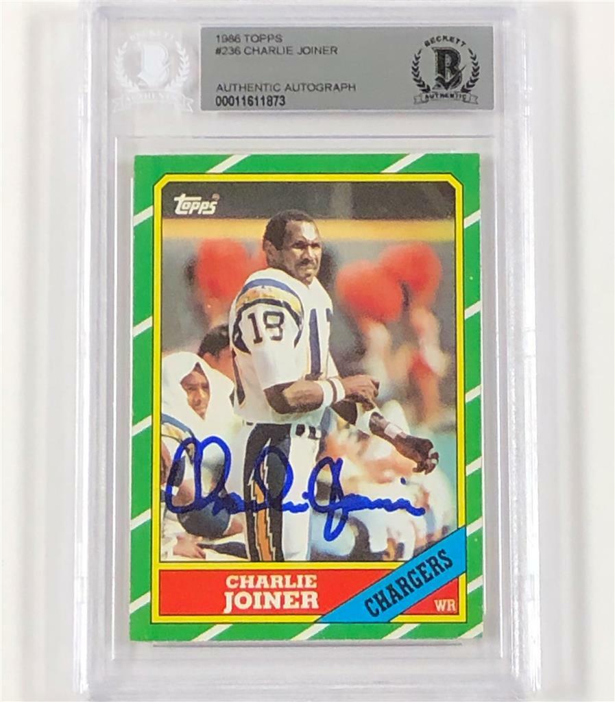 Charlie Joiner signed 1986 Topps San Diego Chargers autograph auto card BGS BAS