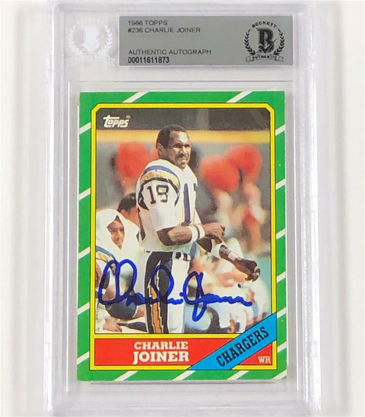 Charlie Joiner signed 1986 Topps San Diego Chargers autograph auto card BGS BAS