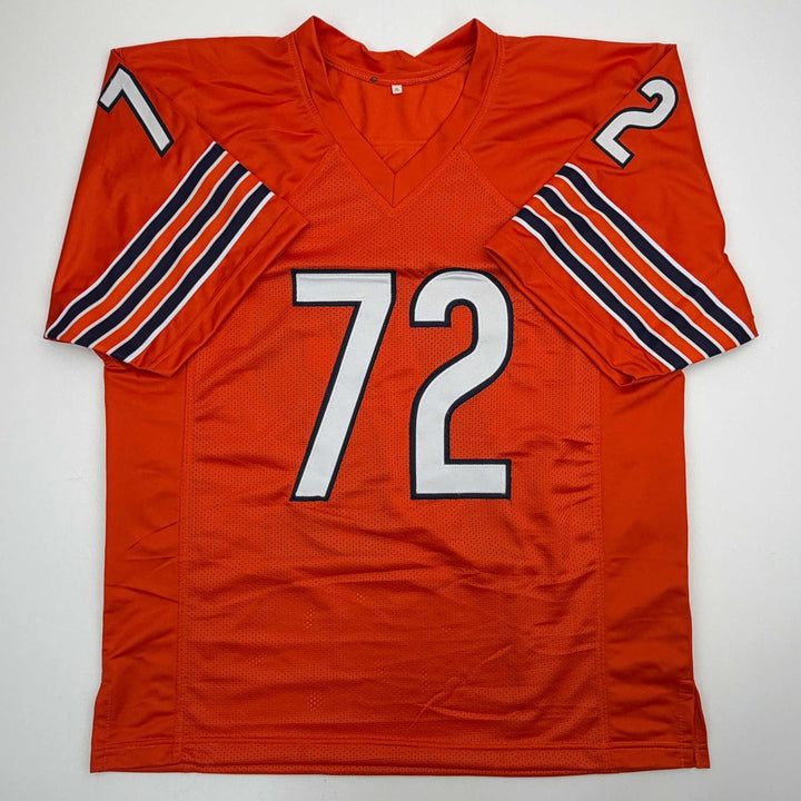 Autographed/Signed William Perry The Refrigerator Chicago Orange Jersey JSA COA