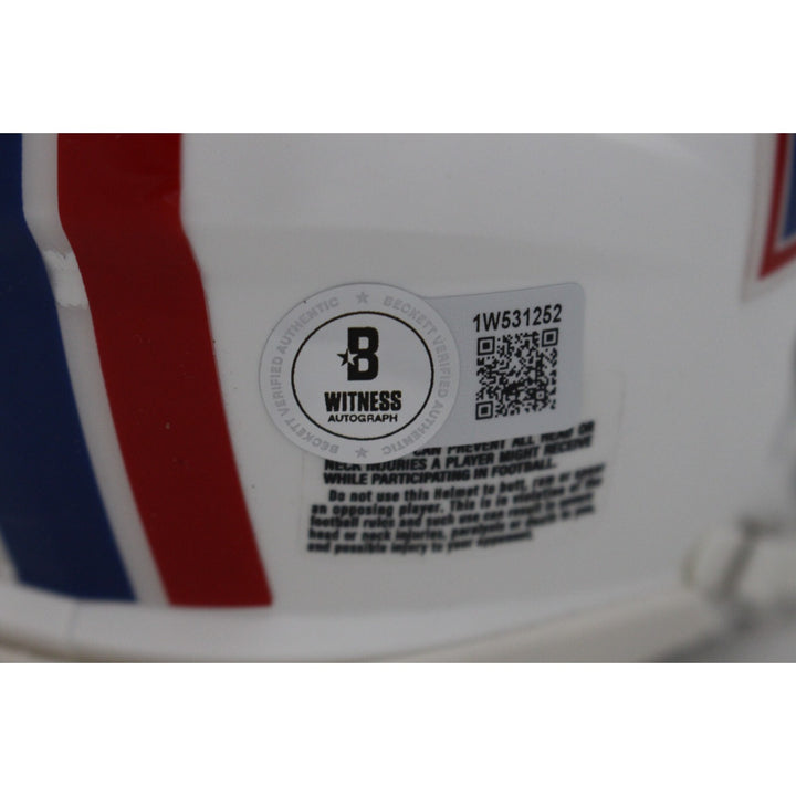 Warren Moon Signed Houston Oilers TB Mini Helmet HOF Beckett 44756