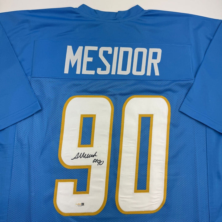 Autographed/Signed Akheem Mesidor Los Angeles Powder Blue Jersey JSA COA