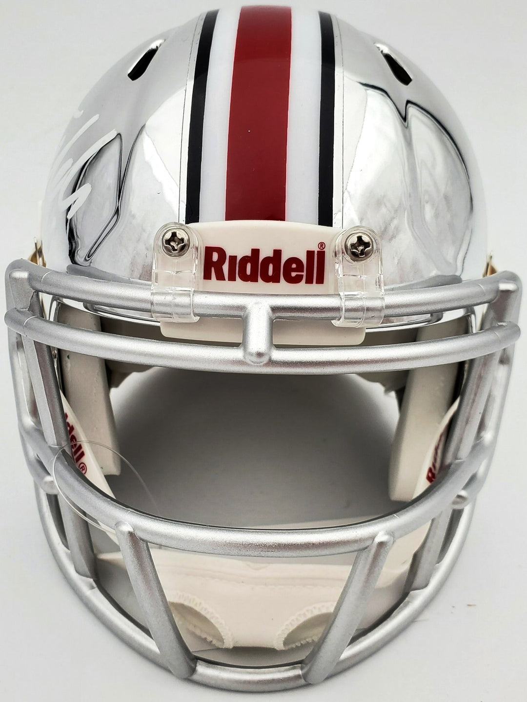 Justin Fields Signed Ohio State Buckeyes Chrome Silver Speed Mini Helmet Beckett