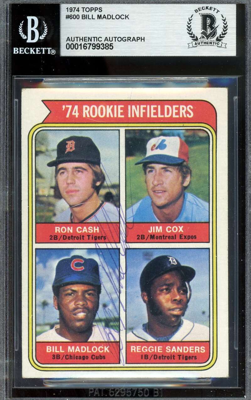 Bill Madlock Beckett BAS Vintage Signed 1974 Topps Rookie Autograph