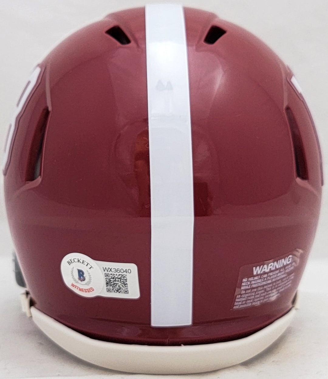 Mac Jones Signed Alabama Crimson Tide Red Speed Mini Helmet Beckett Wit