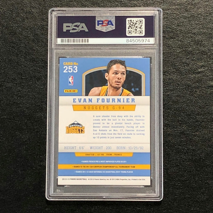 2012-13 Panini Basketball #253 Evan Fournier Signed Card AUTO PSA Slabbed Nugget