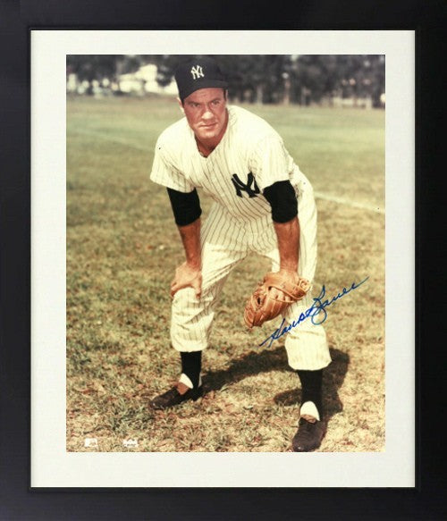 Hank Bauer signed New York Yankees MLB Licensed 8x10 Photo Framed- COA= (7X WSC)