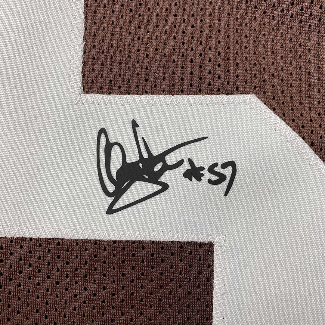 Framed Facsimile Autographed Clay Matthews Jr. 33x42 Reprint Laser Auto Jersey