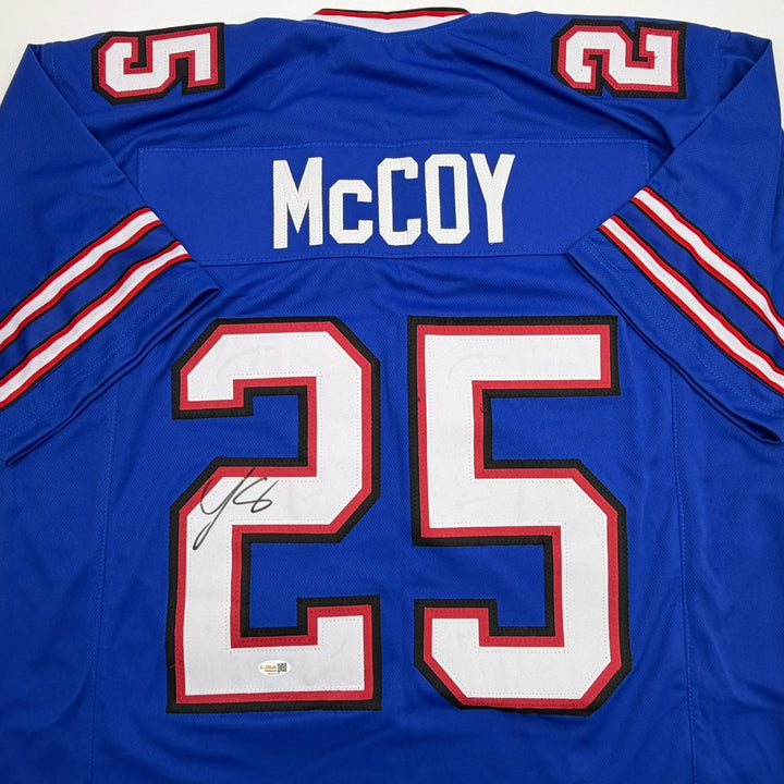 Autographed/Signed LeSean McCoy Buffalo Blue Football Jersey JSA COA