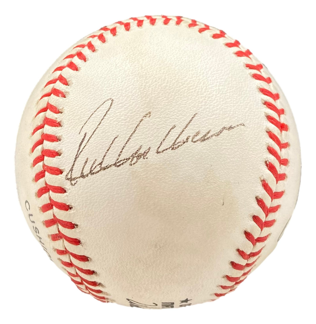 Richie Ashburn Rick Wise Al Holland Signed Official NL Baseball BAS AC22621