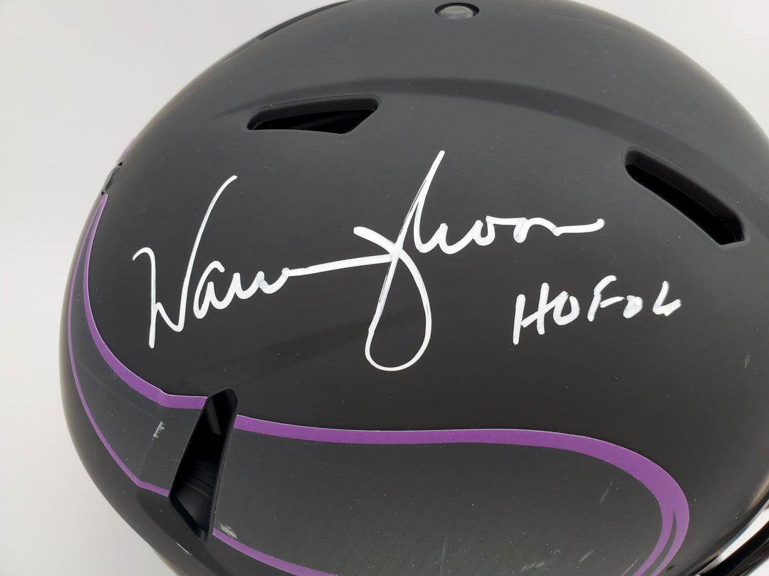 Warren Moon Signed Minnesota Vikings Eclipse Black Full Size Speed Helmet MCS