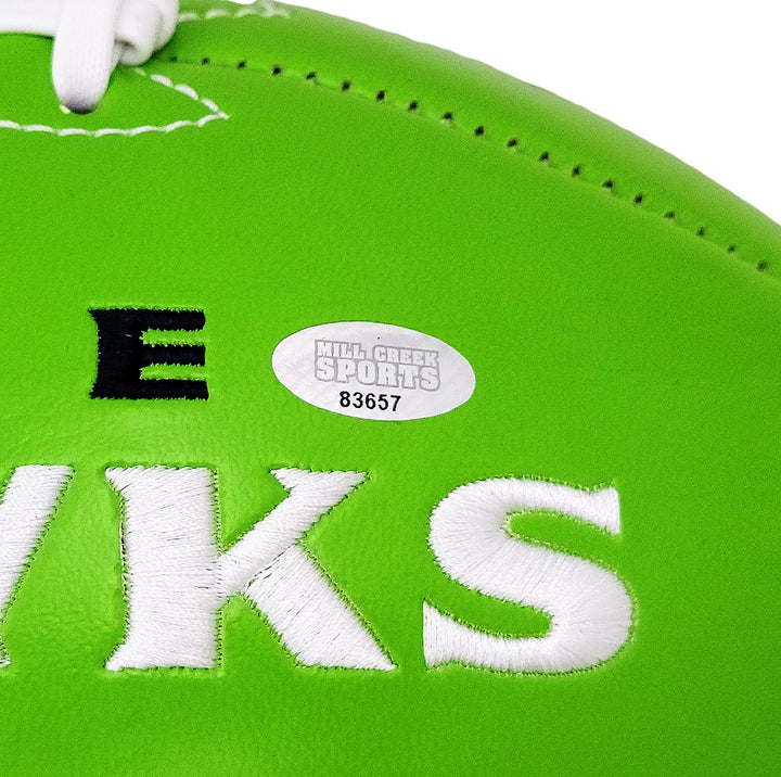 Steve Largent & Jim Zorn Signed Seattle Seahawks Green Logo Football MCS Holo