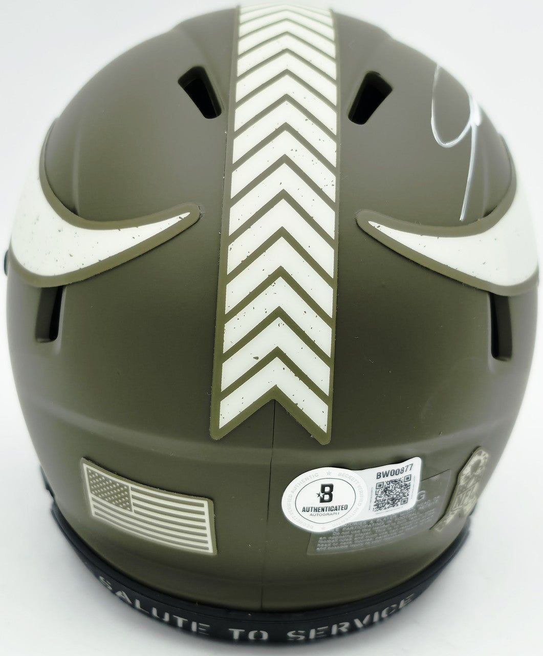 Jordan Addison Auto Vikings Army Salute To Service Speed Mini Helmet Beckett