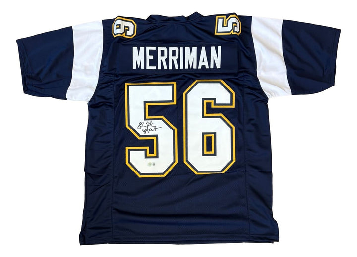 Shawn Merriman San Diego Signed Navy Football Jersey Lights Out BAS