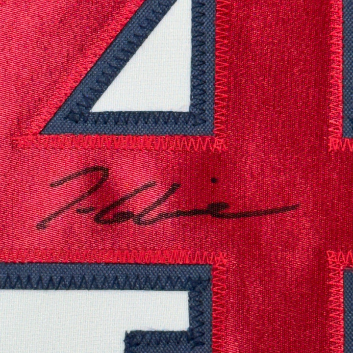 FRAMED Signed TOM GLAVINE 35x39 Atlanta White Jersey JSA COA Auto