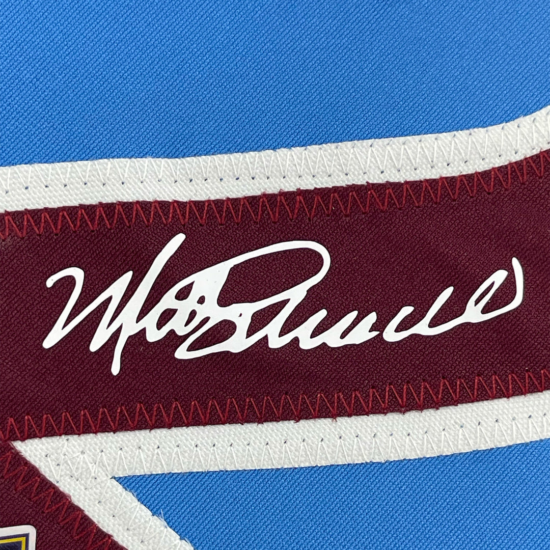Framed Facsimile Autographed Mike Schmidt 33x42 Blue Reprint Laser Auto Jersey