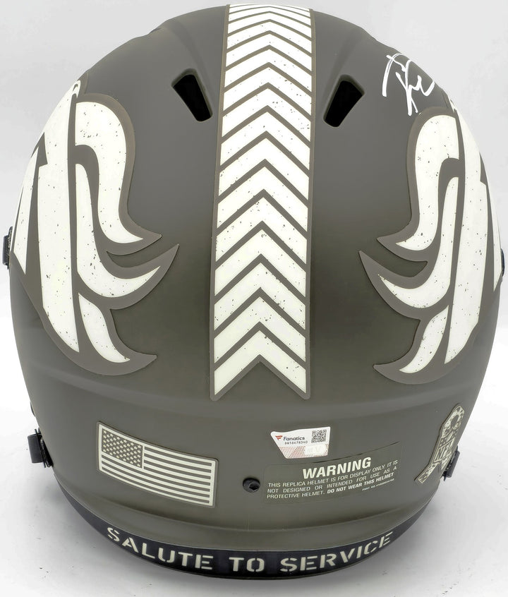 Russell Wilson Auto Broncos Camo Salute to Service Full Size Rep Helmet Fanatics