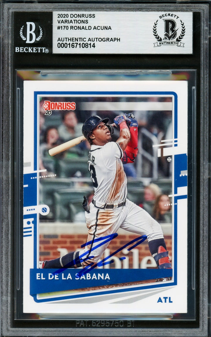 Ronald Acuna Jr. Auto 2020 Donruss Variations Card 170 Braves Beckett #16710814