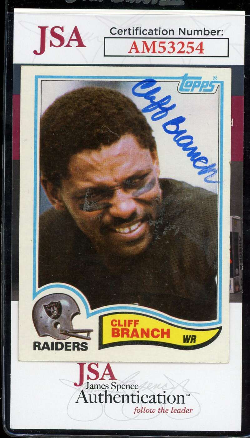 Cliff Branch JSA Coa Signed 1982 Topps Autograph