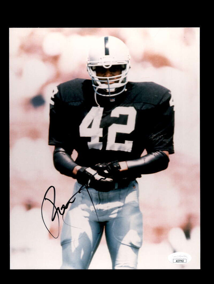 Ronnie Lott JSA Coa Autograph 8x10 Signed Photo Raiders