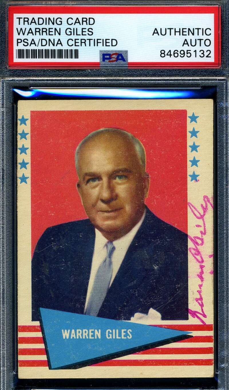 Warren Giles PSA DNA Signed 1961 Fleer Baseball Greats Autograph