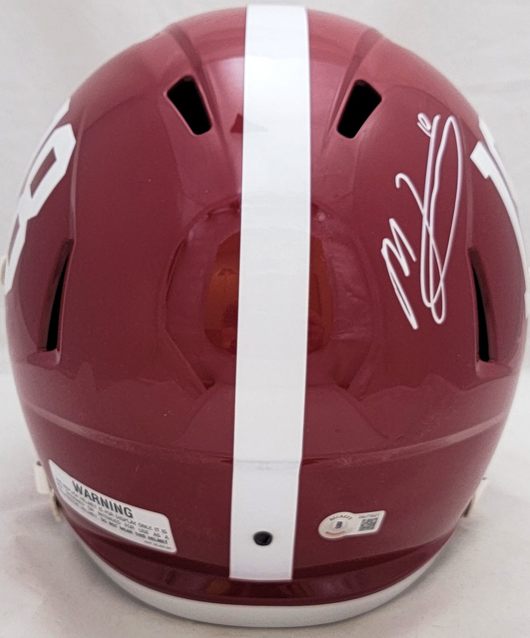 Mac Jones Auto Alabama Crimson Tide Red Full Size Replica Speed Helmet Beckett